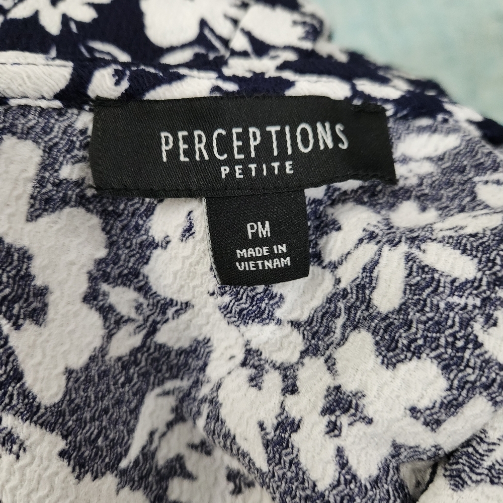Perceptions Navy and White Floral Midi Dress - Picture 7 of 8